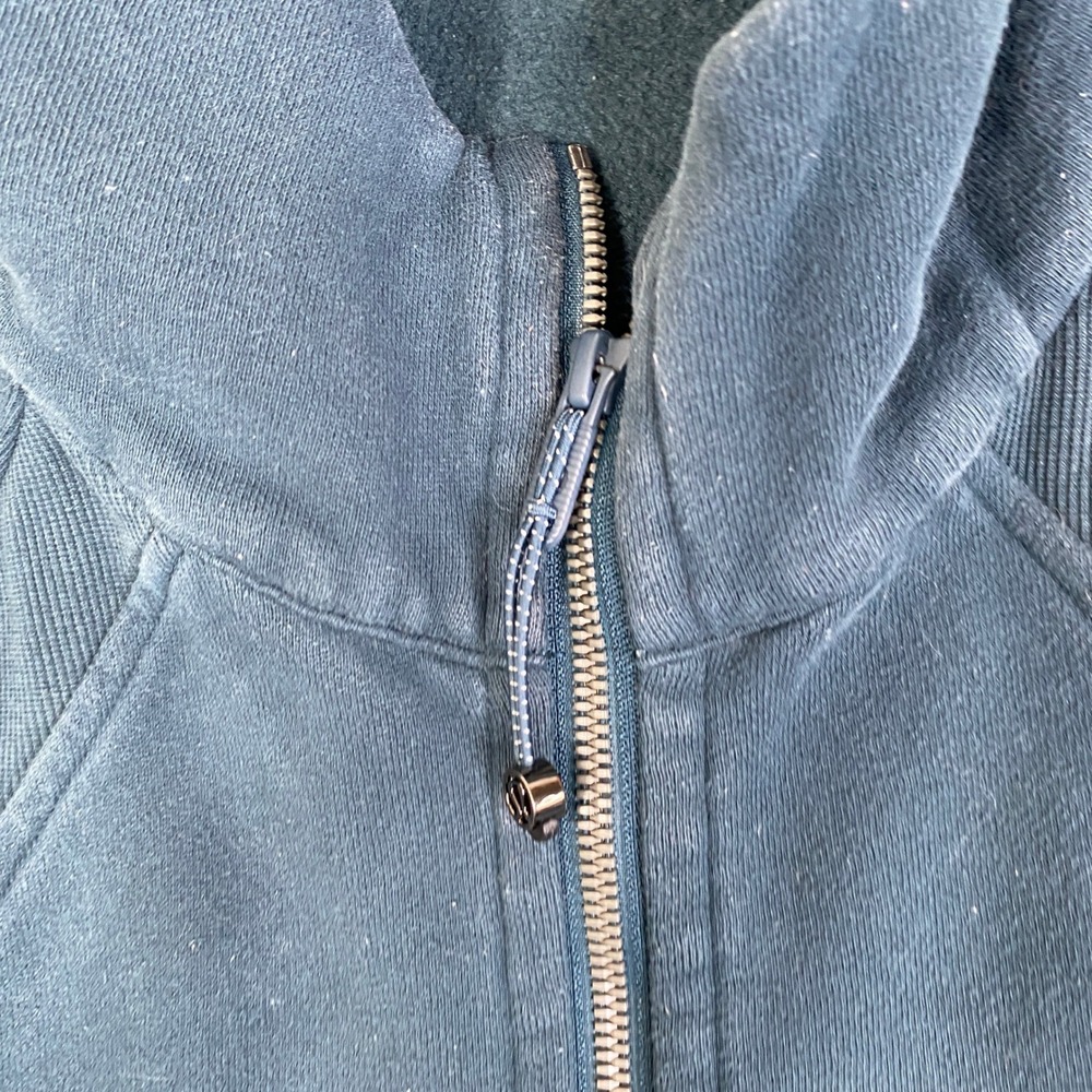 Lululemon Scuba Crop Oversize Half Zip Hoodie Teal Green M/L Pullover Sweatshirt - Picture 2 of 9
